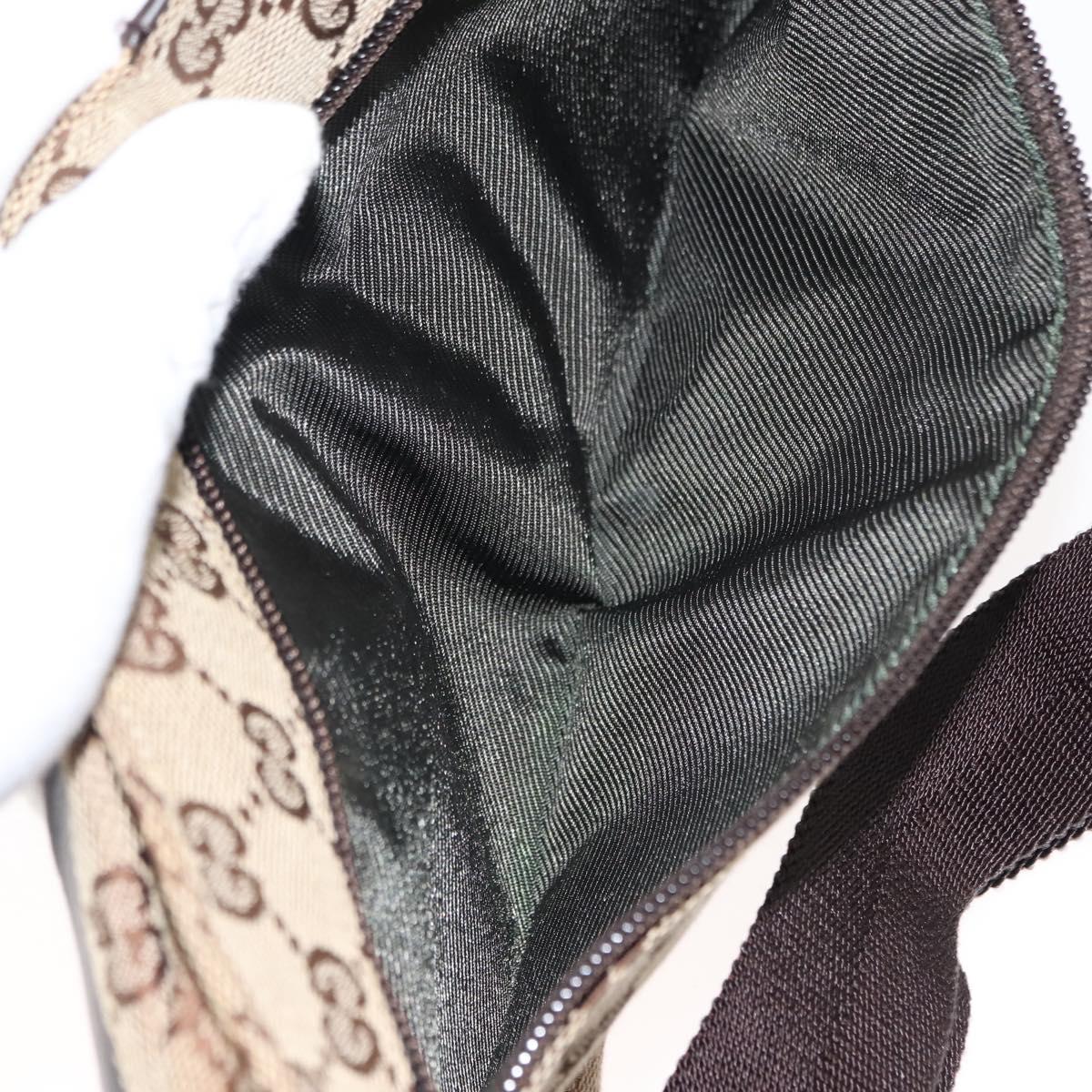 GUCCI GG Supreme Waist bag PVC Beige Silver 28566 Auth fm4878