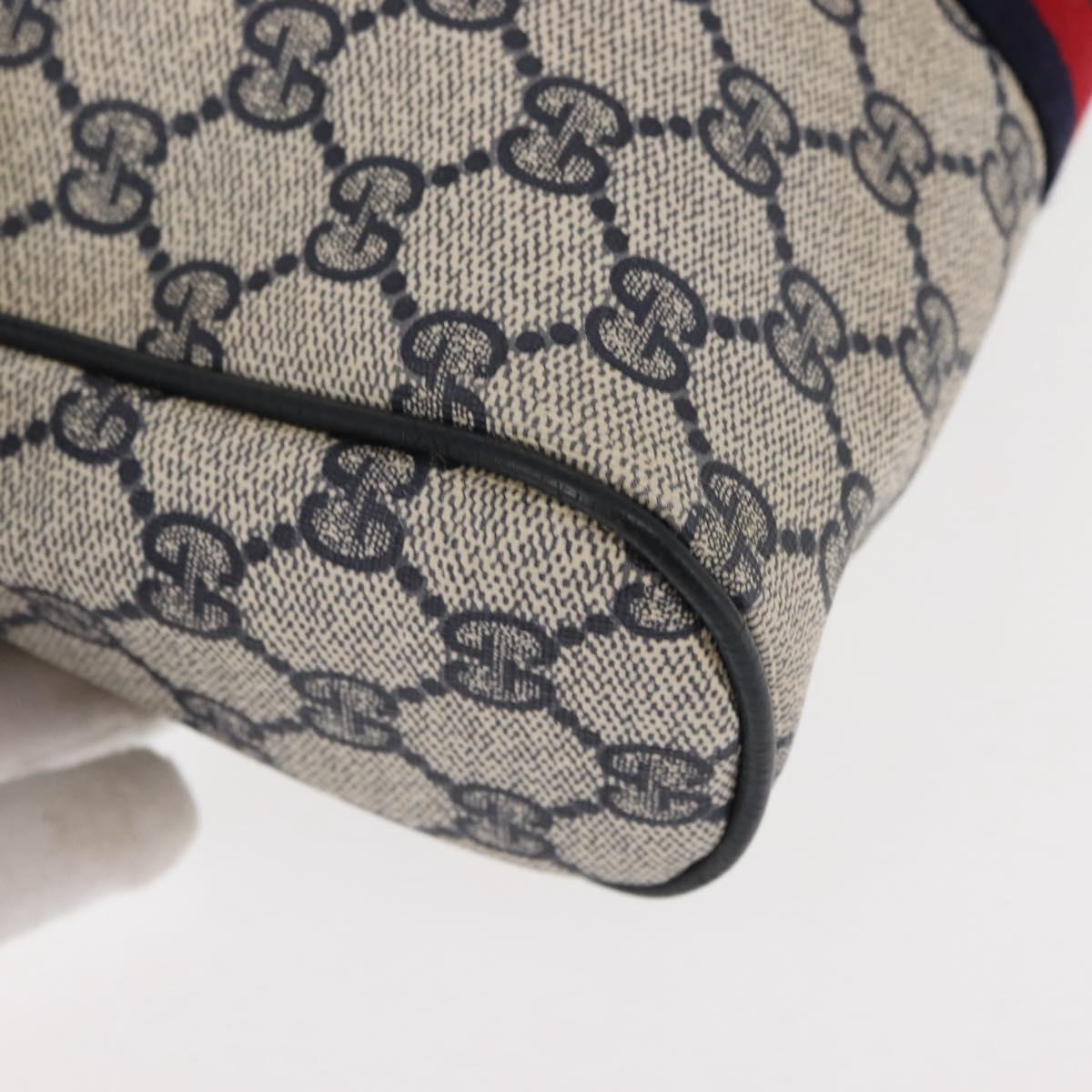 GUCCI GG Supreme Sherry Line Clutch Bag Red Navy 63 01 012 Auth fm4879