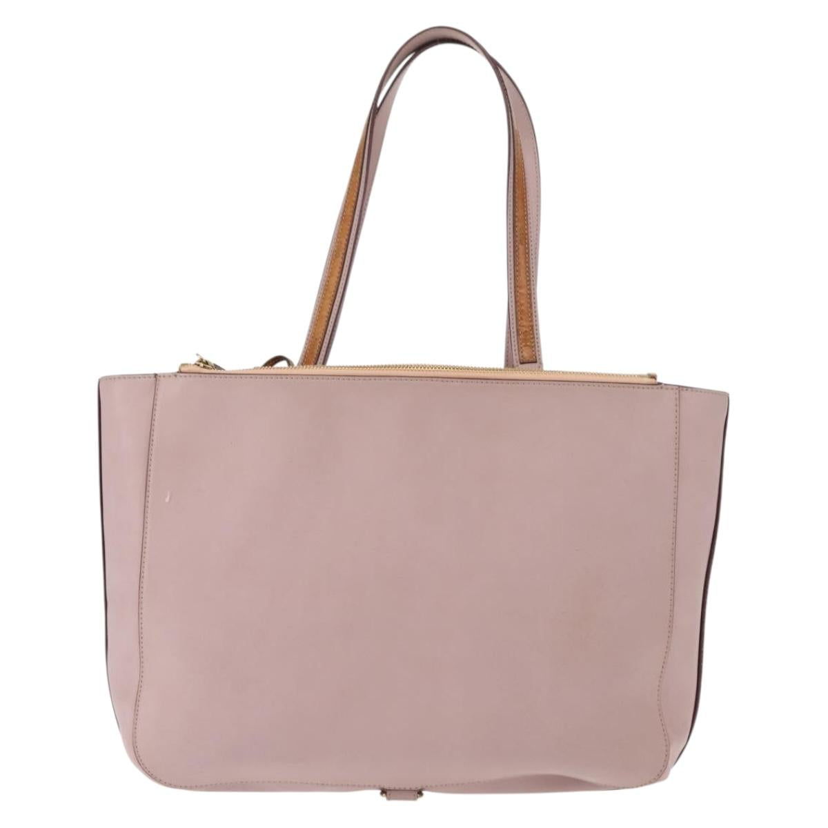 Chloe Tote Bag Leather Pink Gold Auth fm4880
