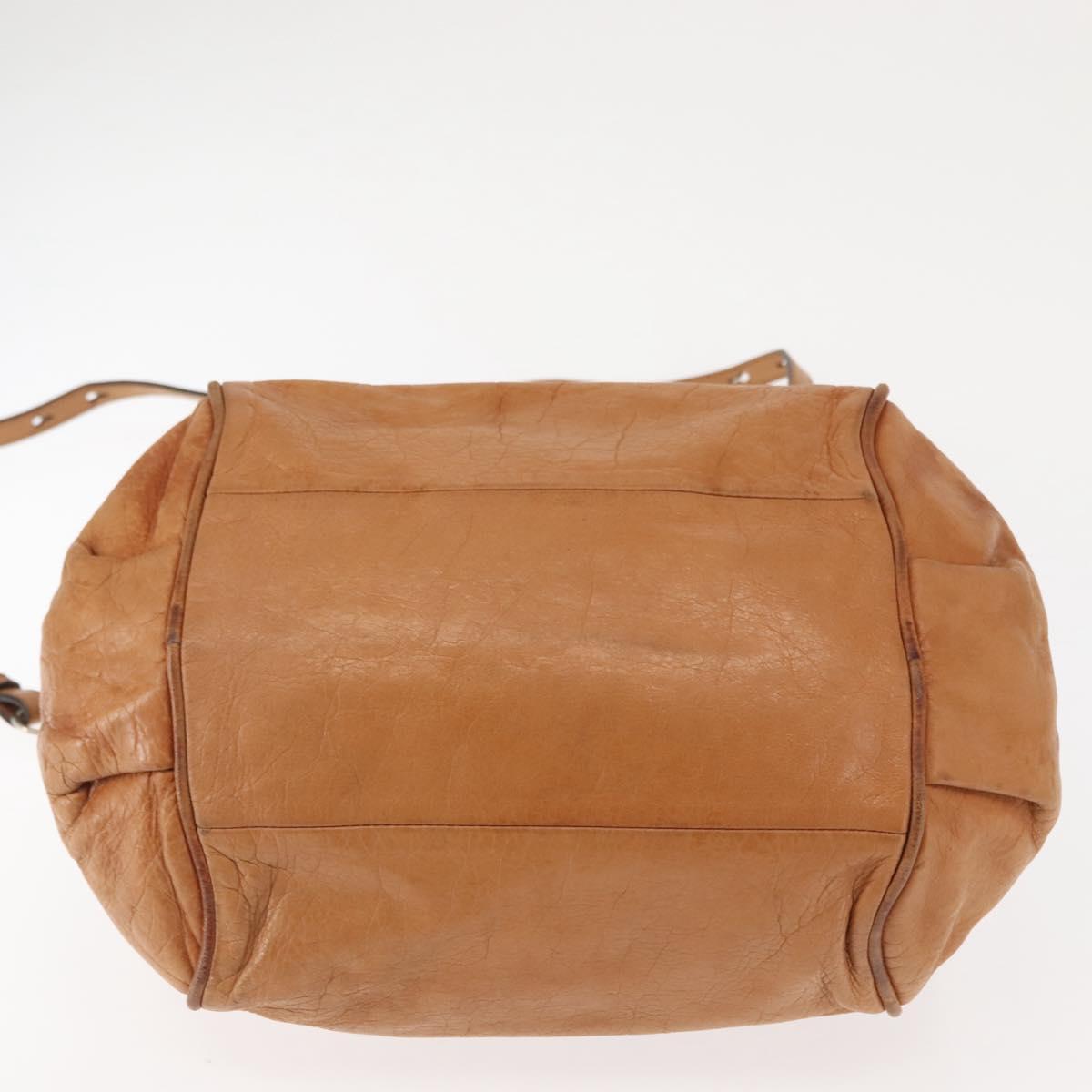 Chloe Etel Hand Bag Leather 2way Beige Gold Auth fm4883