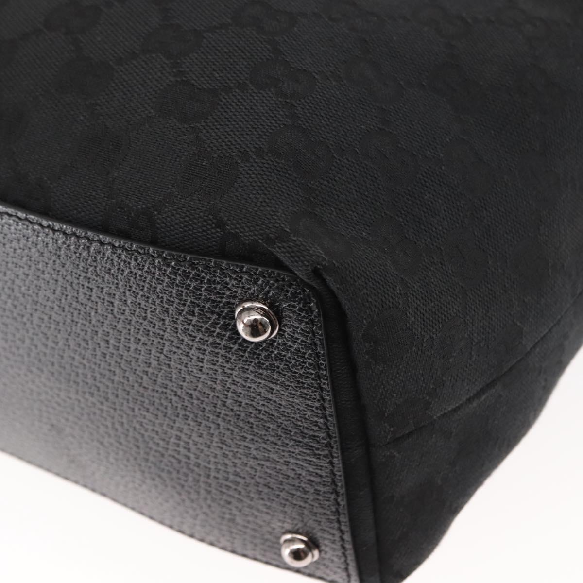 GUCCI GG Canvas Tote Bag Black Gold 120836 Auth fm4884