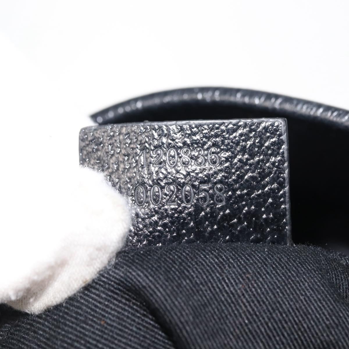 GUCCI GG Canvas Tote Bag Black Gold 120836 Auth fm4884