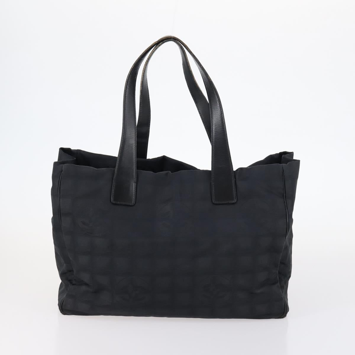 CHANEL New Travel Line Tote Bag Nylon 2Set Pink Black CC Auth fm4888