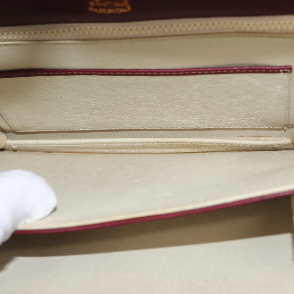 GUCCI Chain Shoulder Bag Leather Bordeaux Gold Auth fm4893