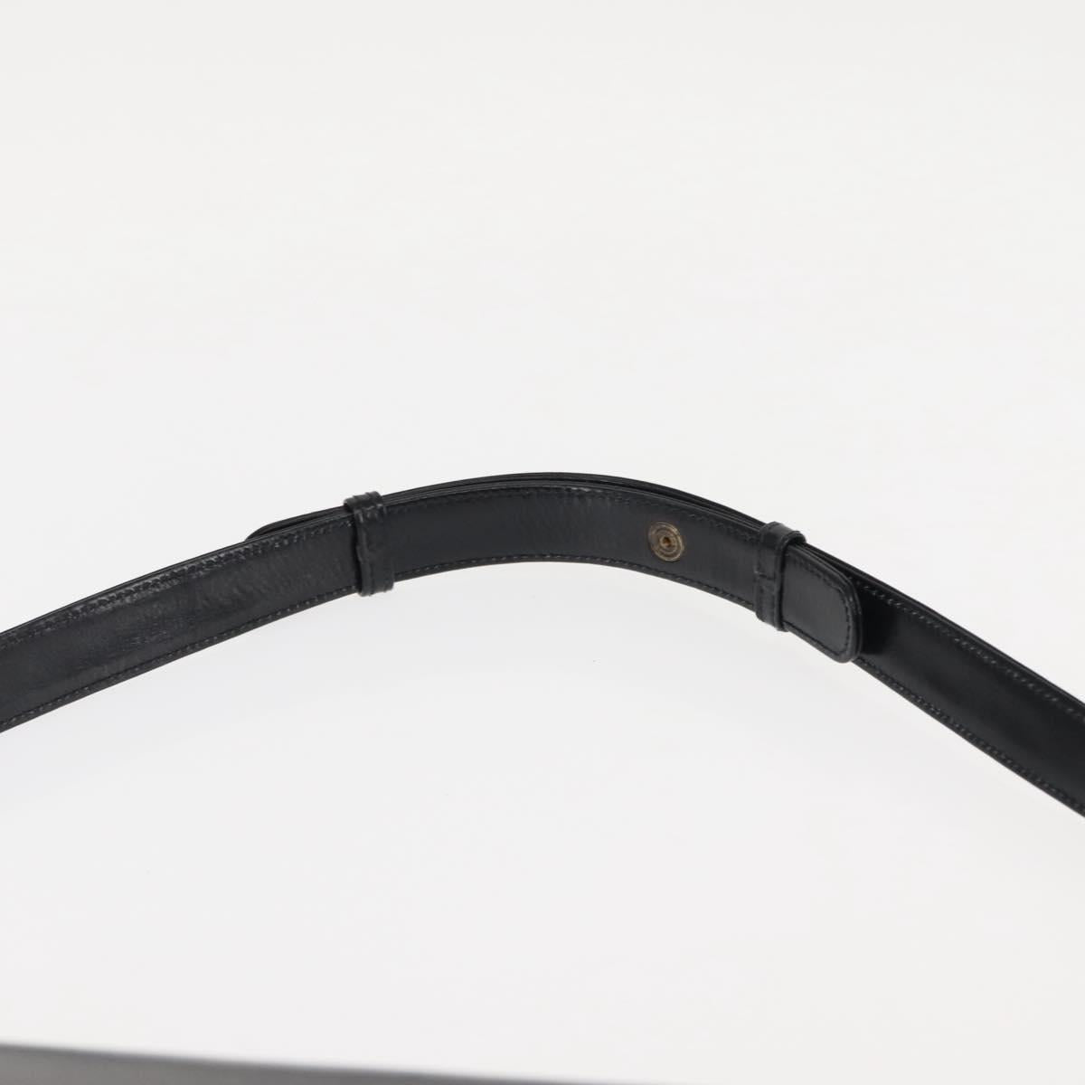 GUCCI Shoulder Bag Leather Black Gold Auth fm4896