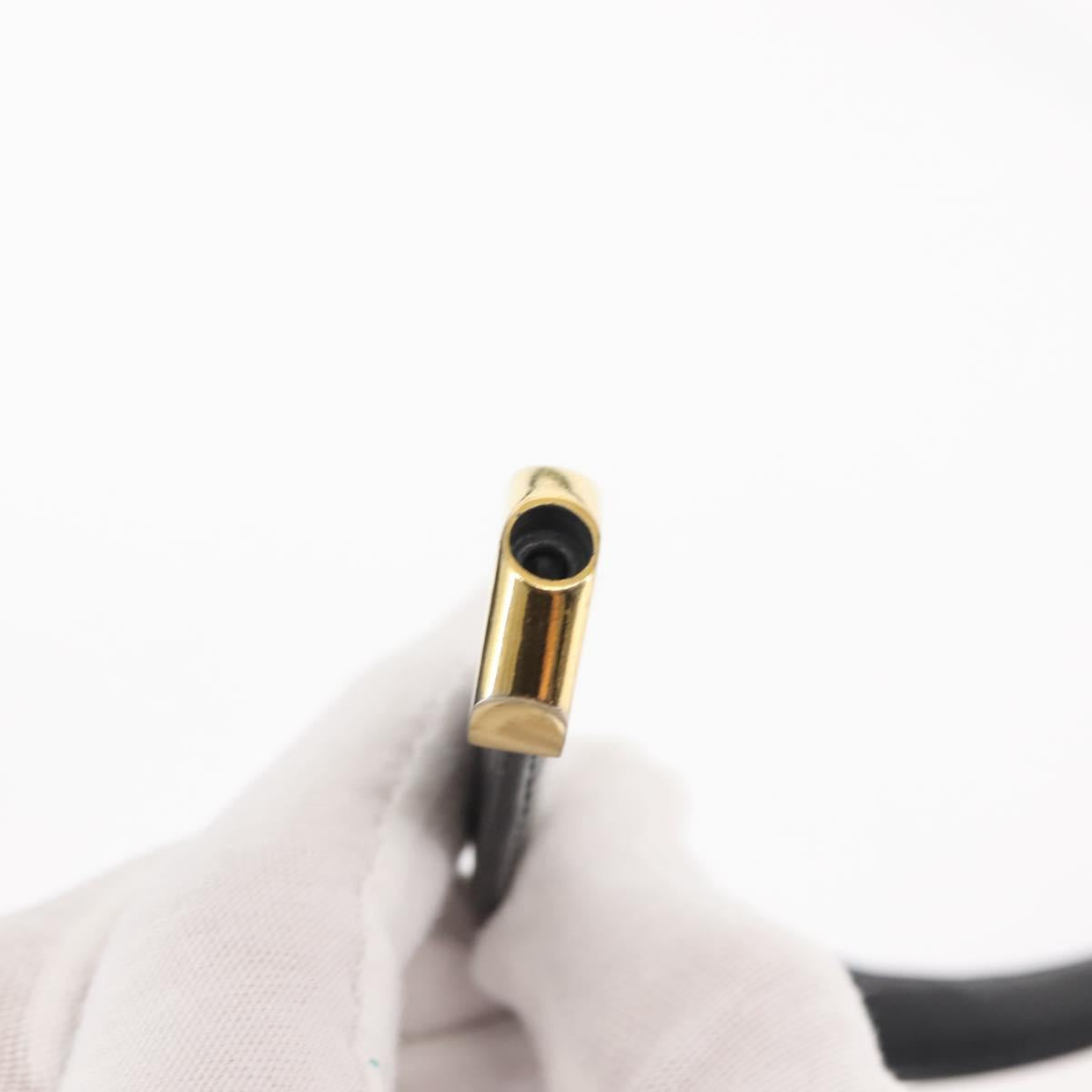 Christian Dior Shoulder Bag Leather Black Gold Auth fm4897