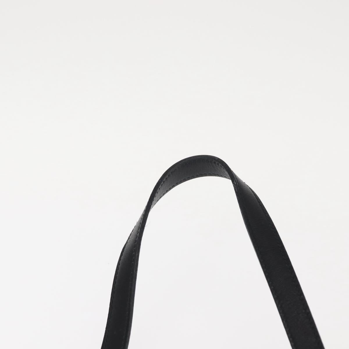 GUCCI Interlocking Shoulder Bag Leather Black Gold Auth fm4898