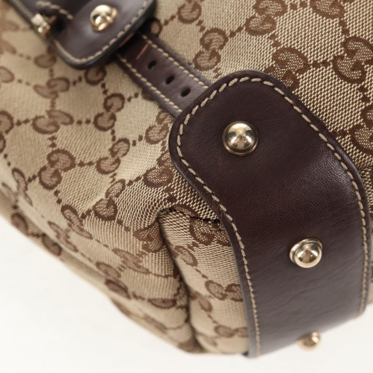 GUCCI GG Canvas Tote Bag Beige Gold 162900 Auth fm4900V