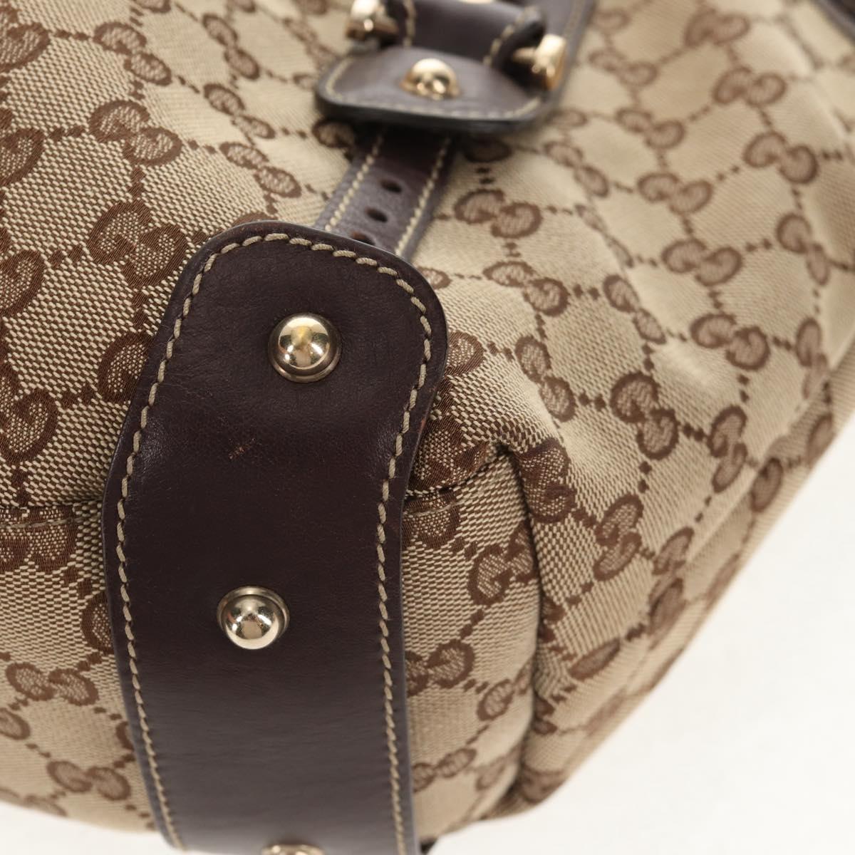 GUCCI GG Canvas Tote Bag Beige Gold 162900 Auth fm4900V