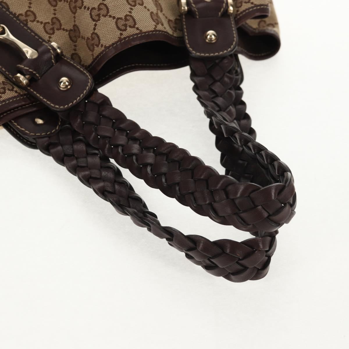 GUCCI GG Canvas Tote Bag Beige Gold 162900 Auth fm4900V