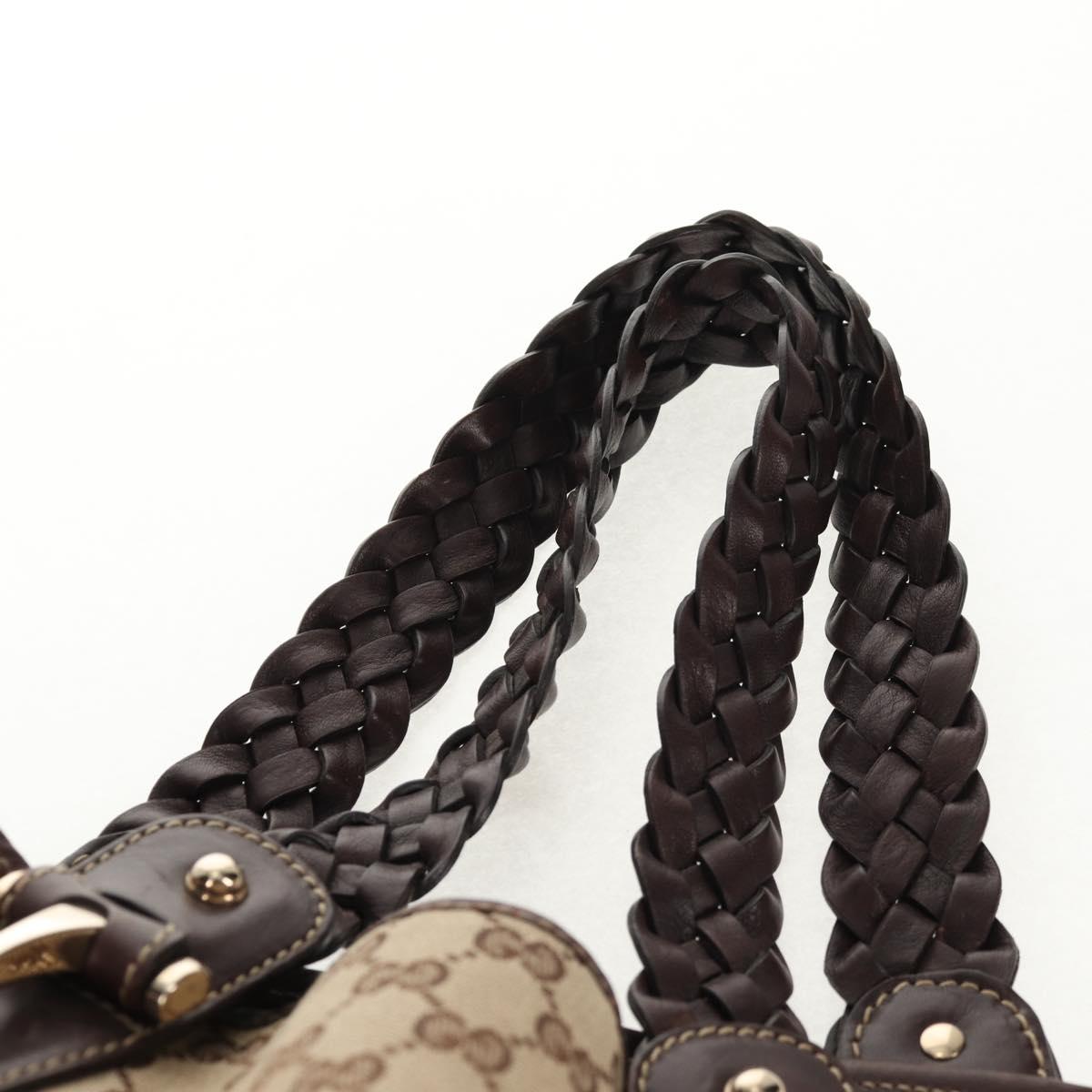 GUCCI GG Canvas Tote Bag Beige Gold 162900 Auth fm4900V