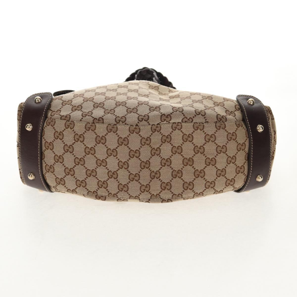 GUCCI GG Canvas Tote Bag Beige Gold 162900 Auth fm4900V