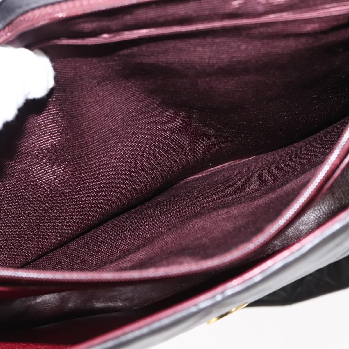 CHANEL Matelasse Shoulder Bag Lamb Skin Dark Brown Gold CC Auth fm4906