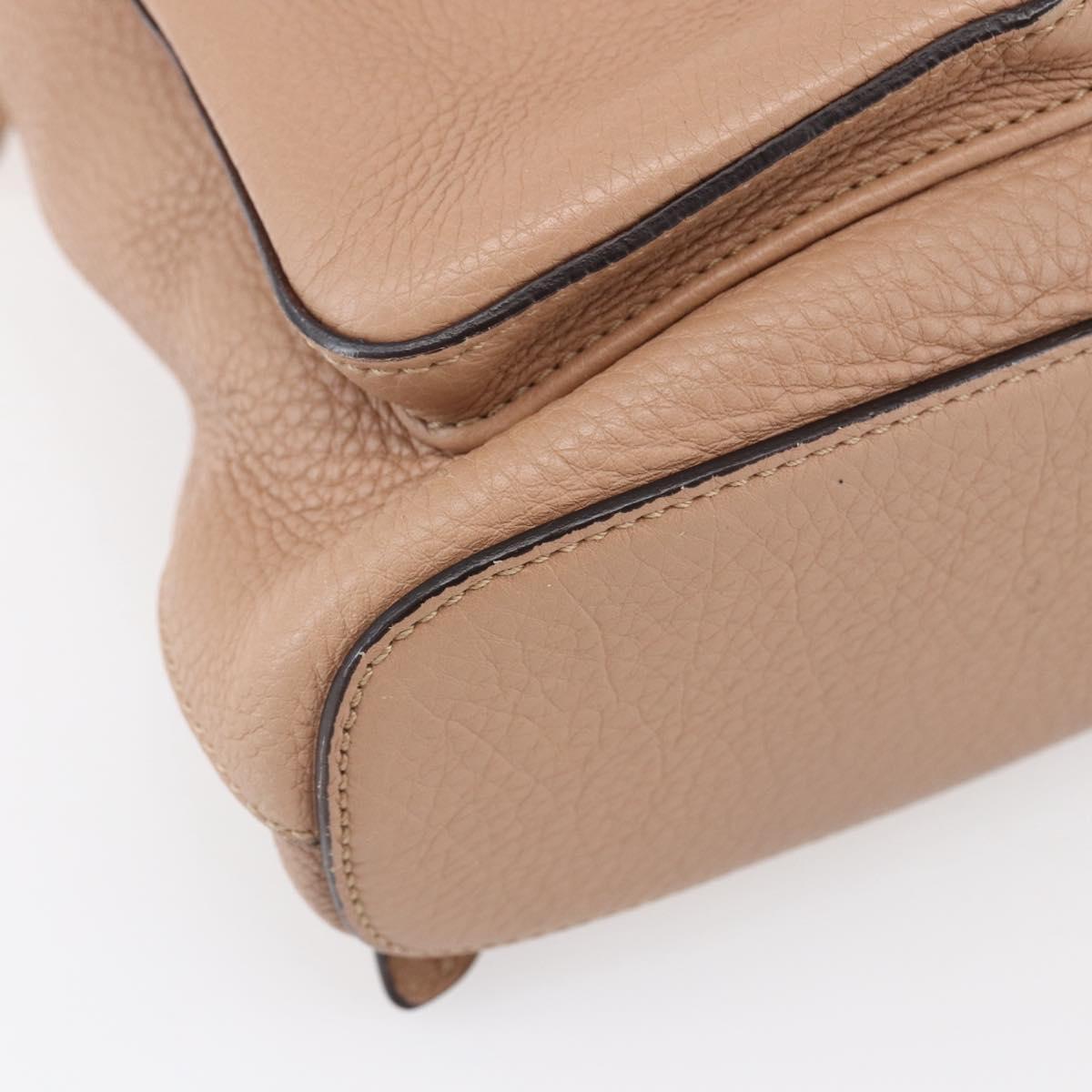 GUCCI Bamboo Backpack Leather Beige Gold 370833 Auth fm4914