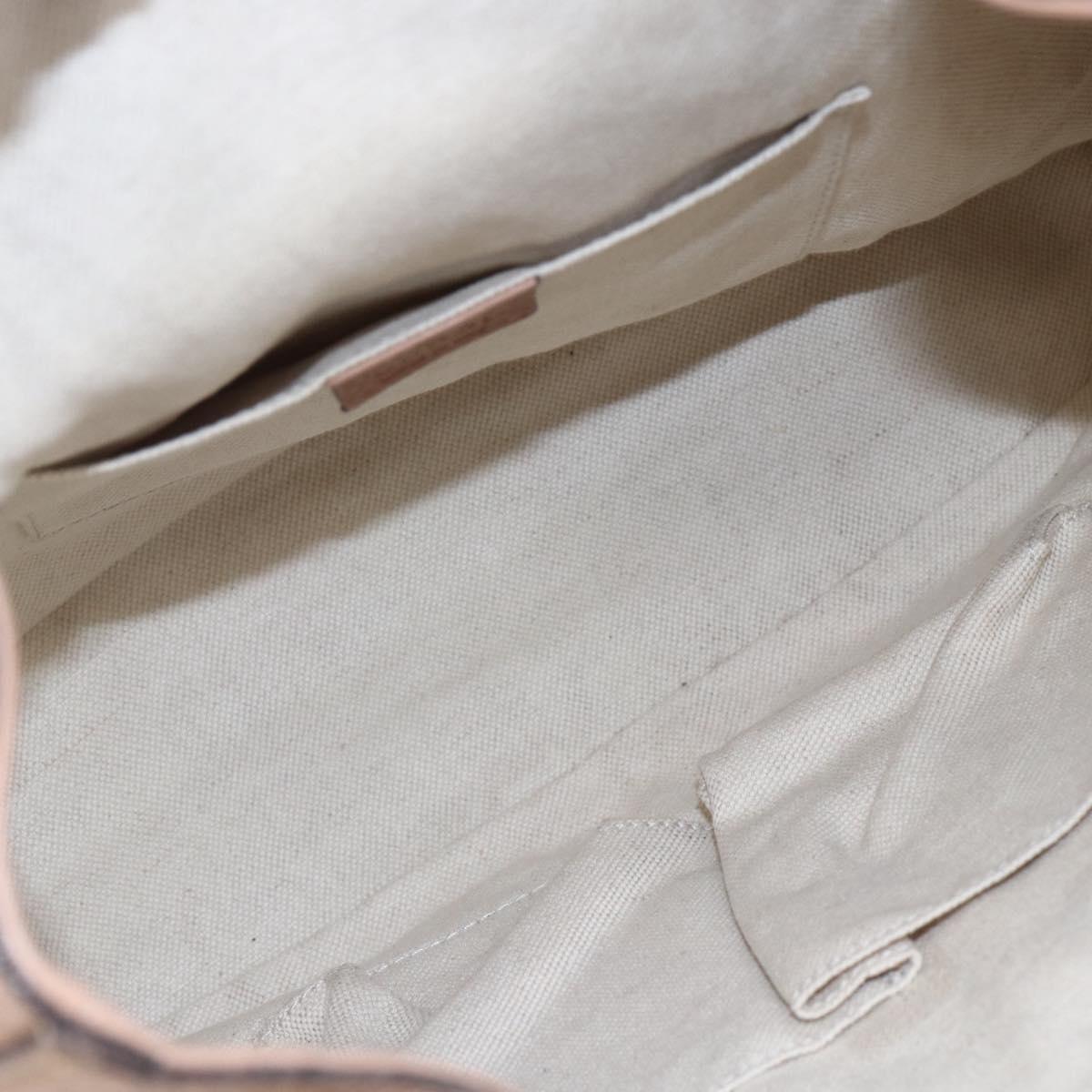 GUCCI Bamboo Backpack Leather Beige Gold 370833 Auth fm4914