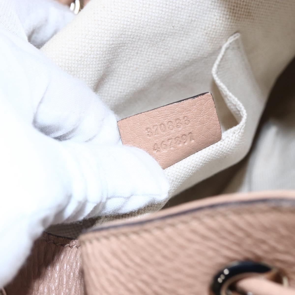 GUCCI Bamboo Backpack Leather Beige Gold 370833 Auth fm4914