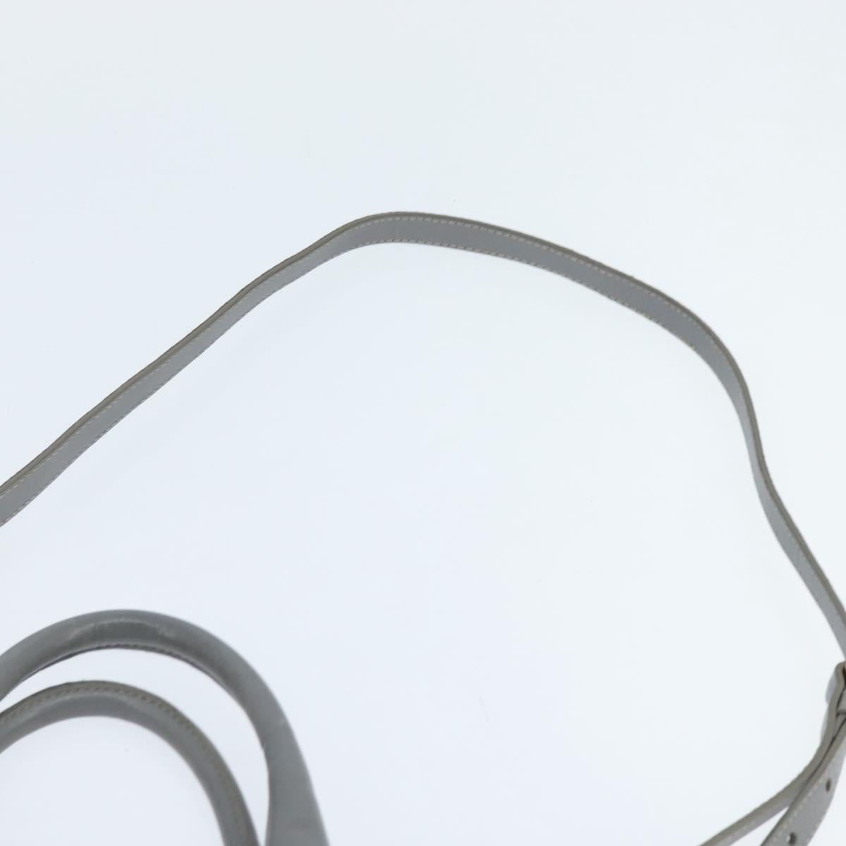 PRADA Hand Bag Leather 2way Gray Gold Auth fm4917