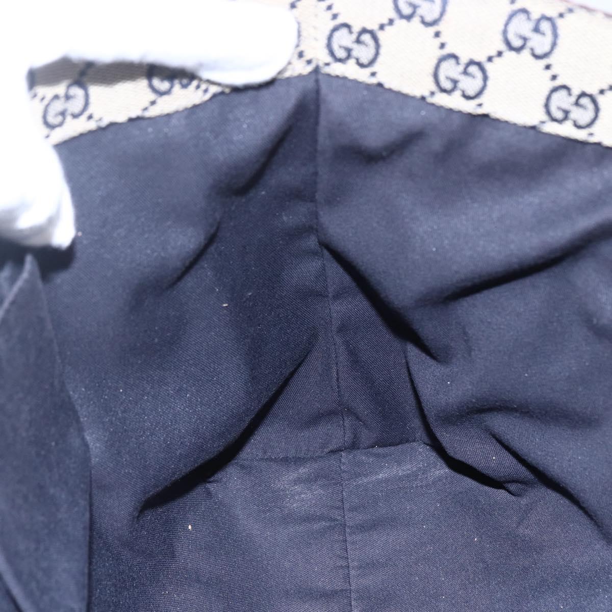 GUCCI Abbey Tote Bag Leather White Gold 141472 Auth fm4928