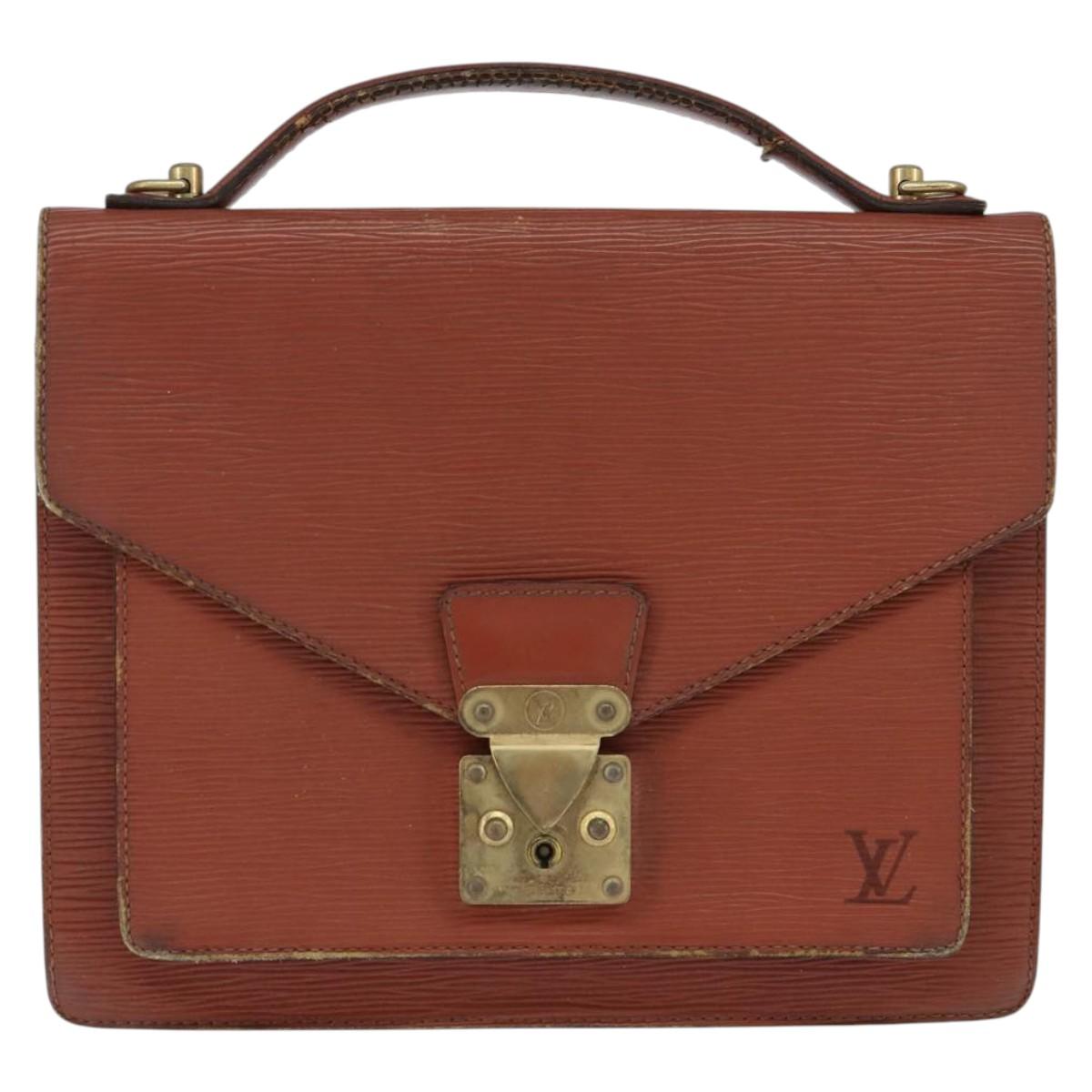 LOUIS VUITTON Epi Monceau 28 Hand Bag Brown M52123 LV Auth fm4929