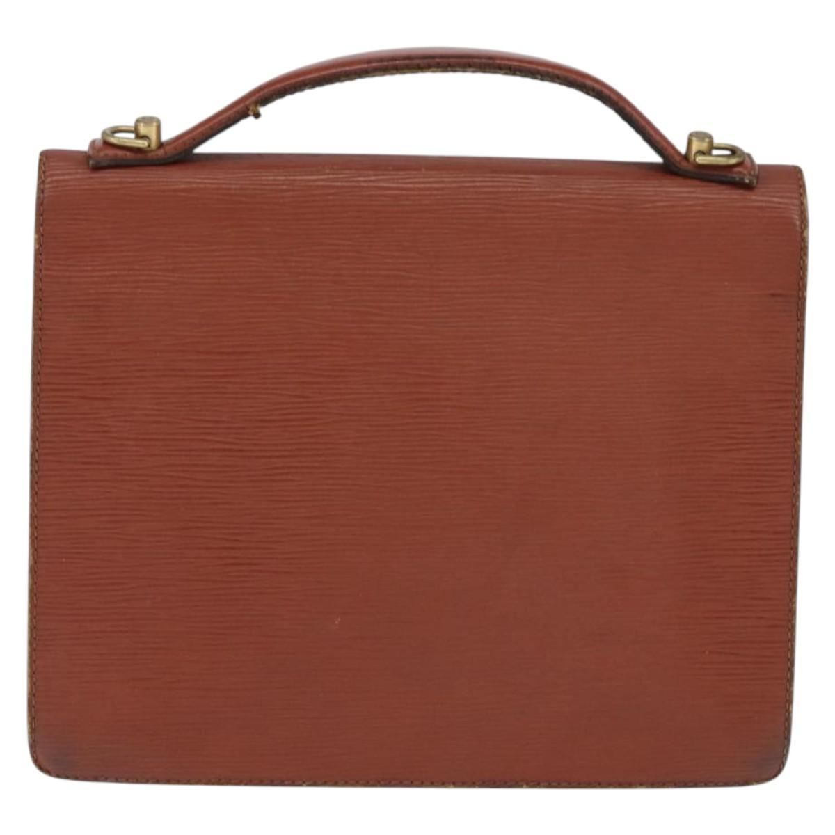 LOUIS VUITTON Epi Monceau 28 Hand Bag Brown M52123 LV Auth fm4929