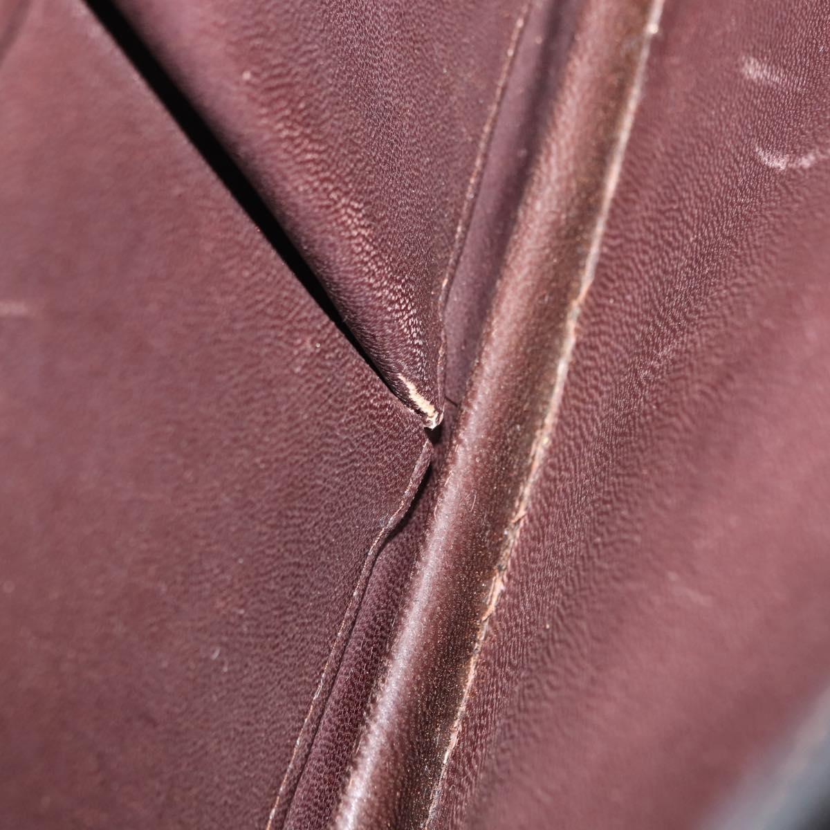 CELINE Hand Bag Leather Brown Gold Auth fm4934