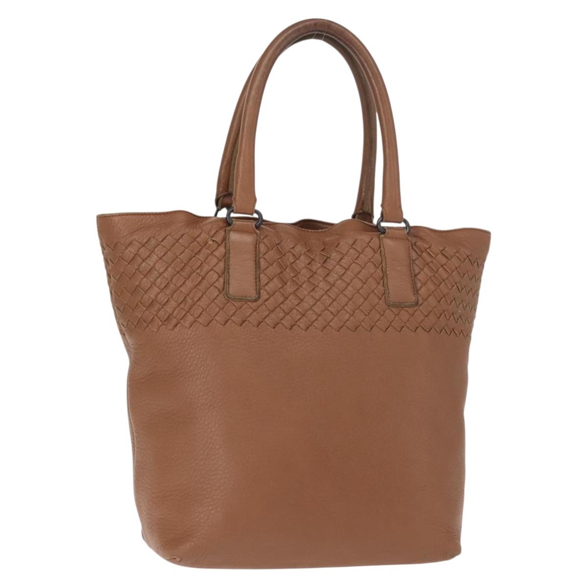 BOTTEGA VENETA INTRECCIATO Tote Bag Leather Brown Auth fm4936