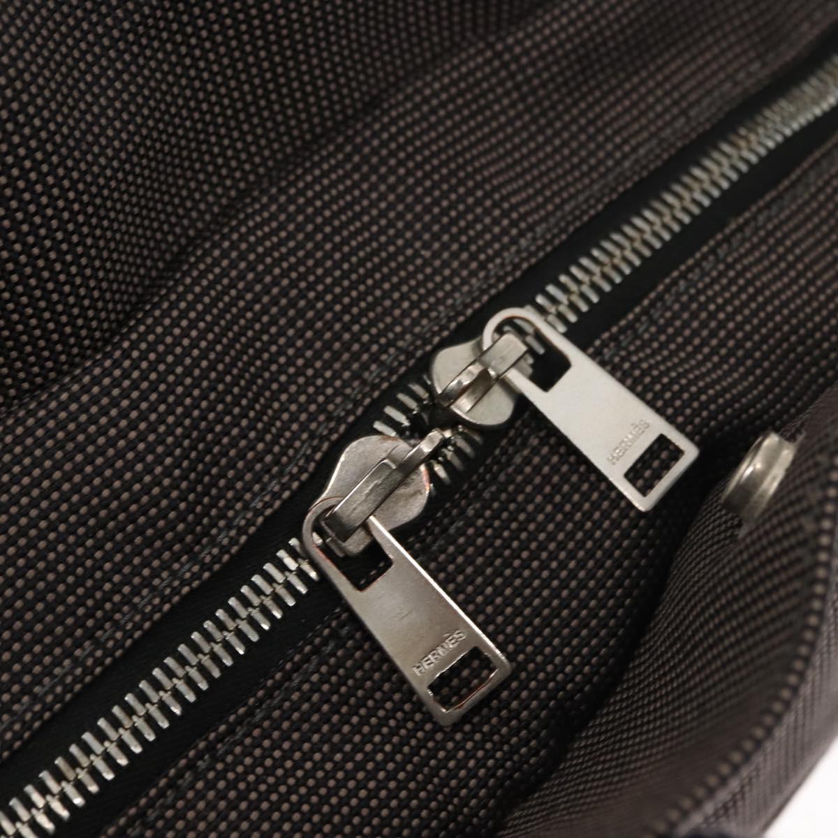 HERMES Her Line MM Hand Bag Canvas Gray Auth fm4937