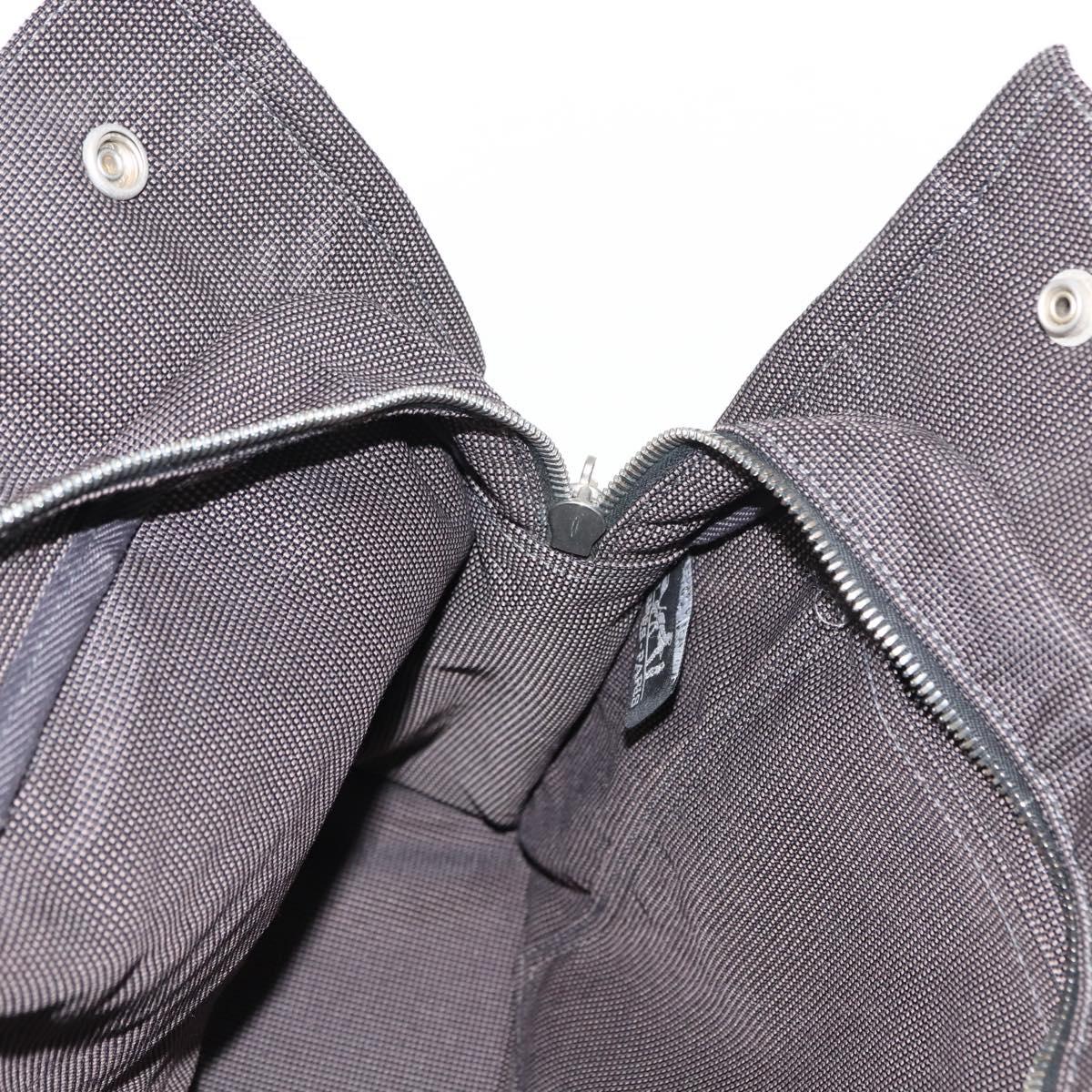 HERMES Her Line MM Hand Bag Canvas Gray Auth fm4937