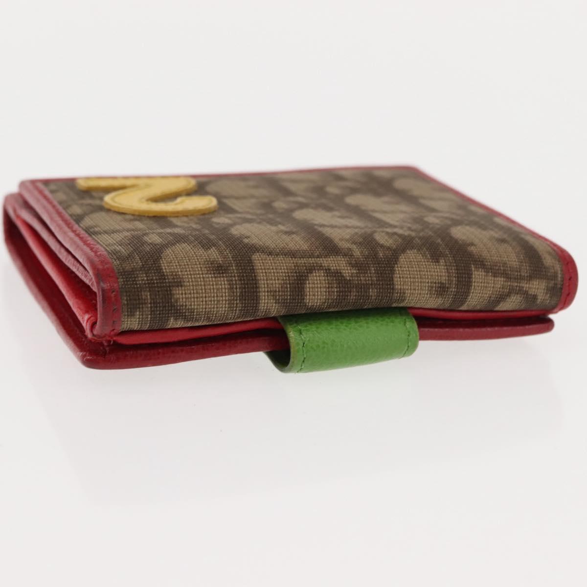 Christian Dior Trotter Canvas Bifold Wallet PVC Rasta Color Auth fm4943