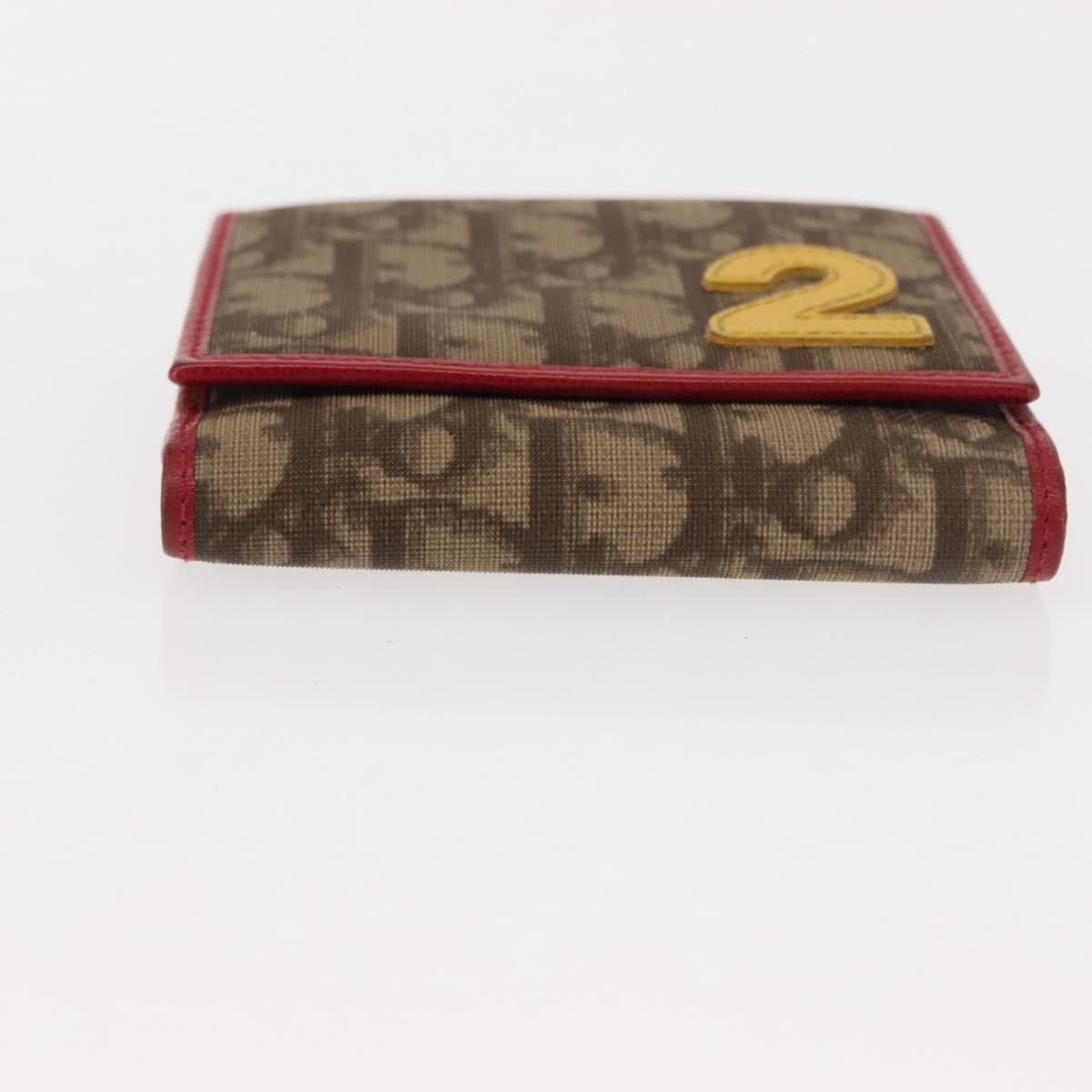 Christian Dior Trotter Canvas Bifold Wallet PVC Rasta Color Auth fm4943