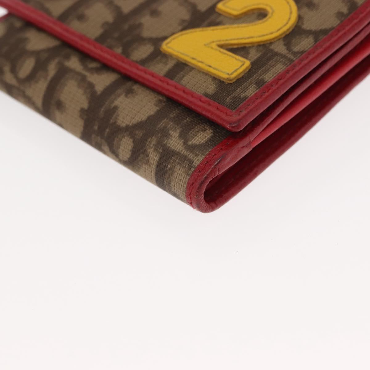 Christian Dior Trotter Canvas Bifold Wallet PVC Rasta Color Auth fm4943