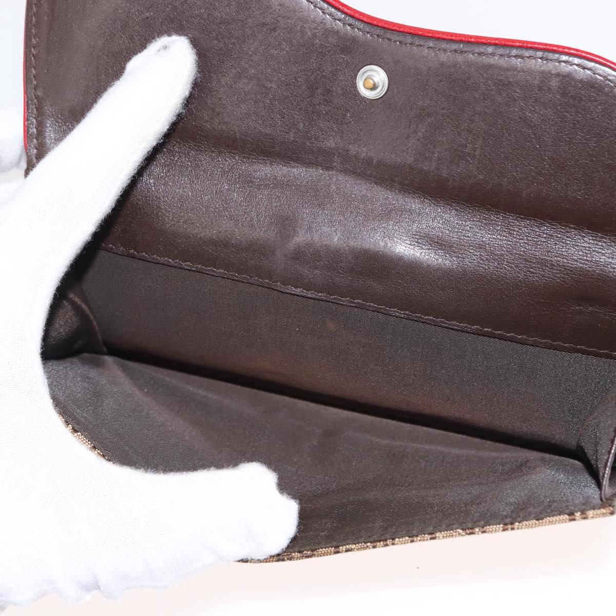 Christian Dior Trotter Canvas Saddle Long Wallet Rasta Color Auth fm4944