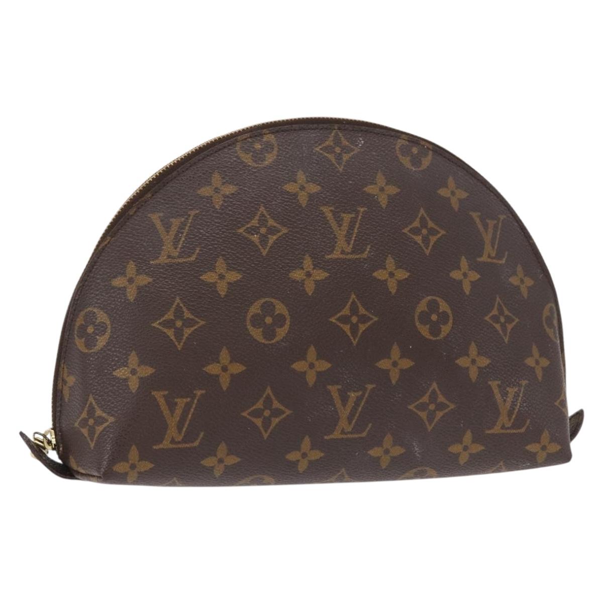 LOUIS VUITTON Monogram Trousse Demi Ronde Cosmetic Pouch M47520 LV Auth fm4949