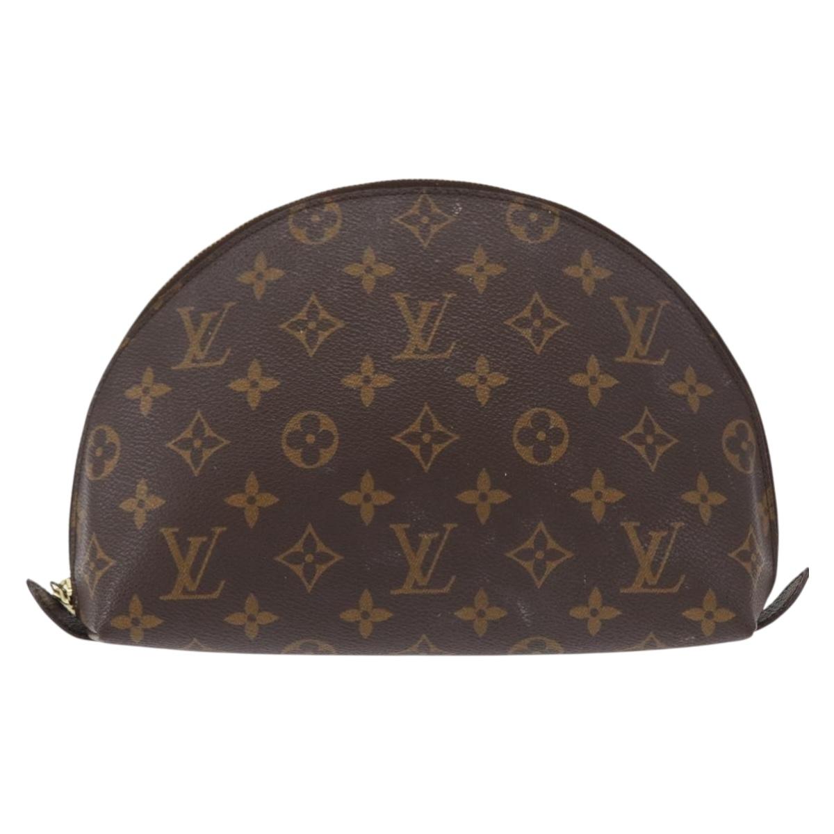 LOUIS VUITTON Monogram Trousse Demi Ronde Cosmetic Pouch M47520 LV Auth fm4949