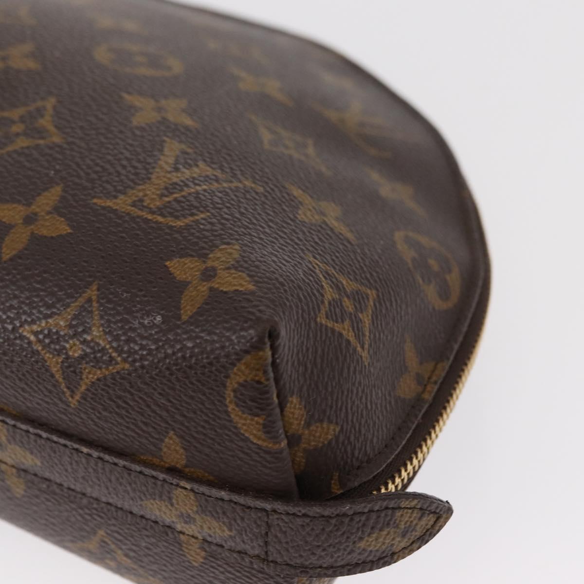 LOUIS VUITTON Monogram Trousse Demi Ronde Cosmetic Pouch M47520 LV Auth fm4949