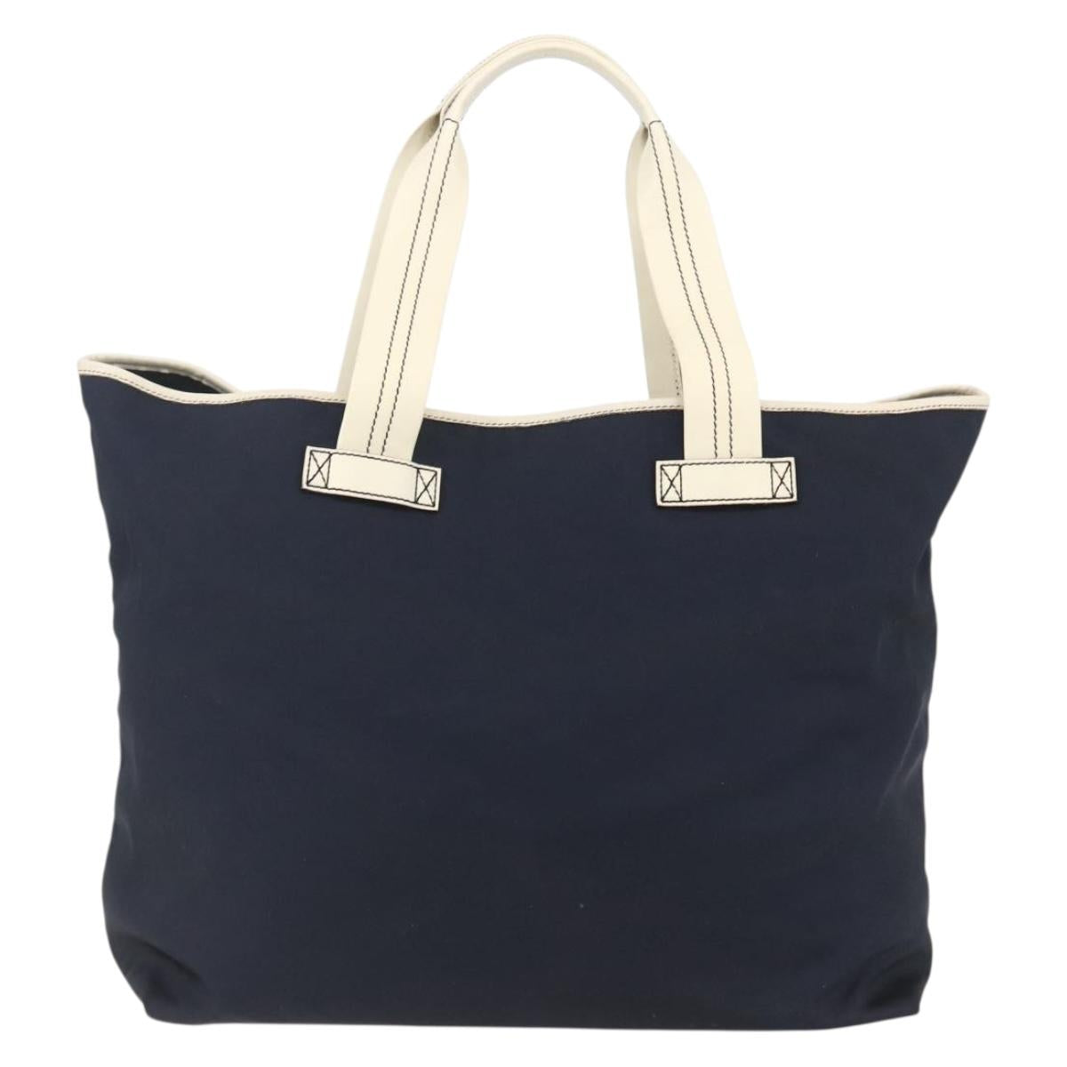 GUCCI Tote Bag Nylon Navy Silver 169943 Auth fm4956