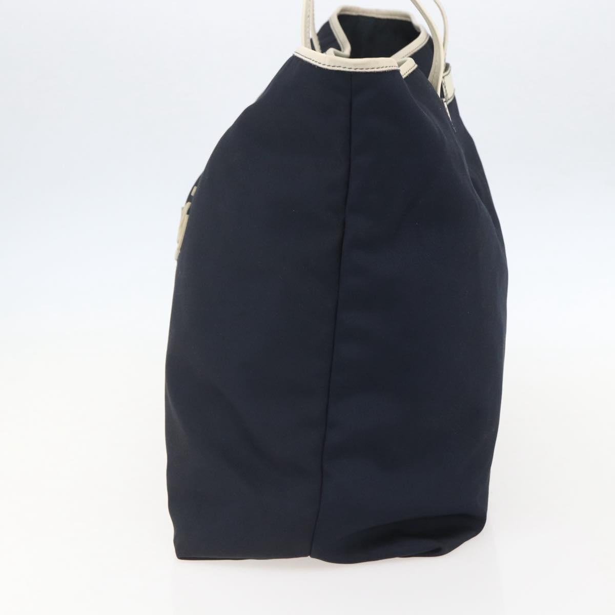 GUCCI Tote Bag Nylon Navy Silver 169943 Auth fm4956