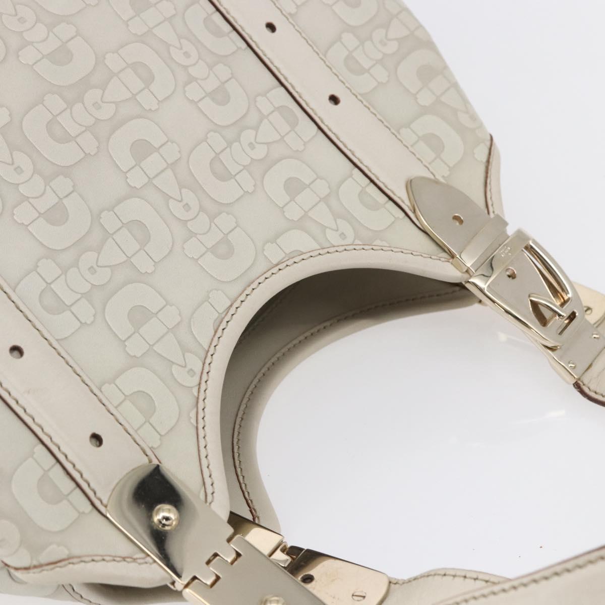 GUCCI Hand Bag Leather Ivory Gold 145761 Auth fm4957