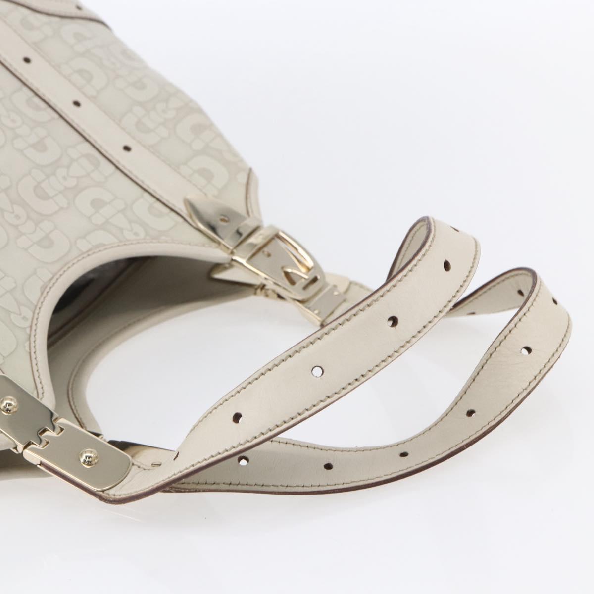 GUCCI Hand Bag Leather Ivory Gold 145761 Auth fm4957