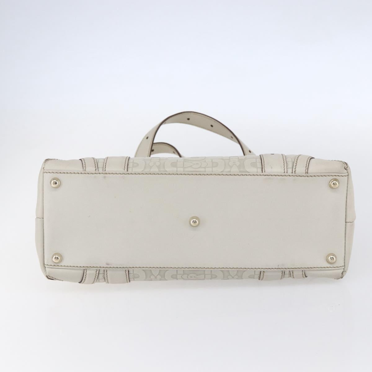 GUCCI Hand Bag Leather Ivory Gold 145761 Auth fm4957