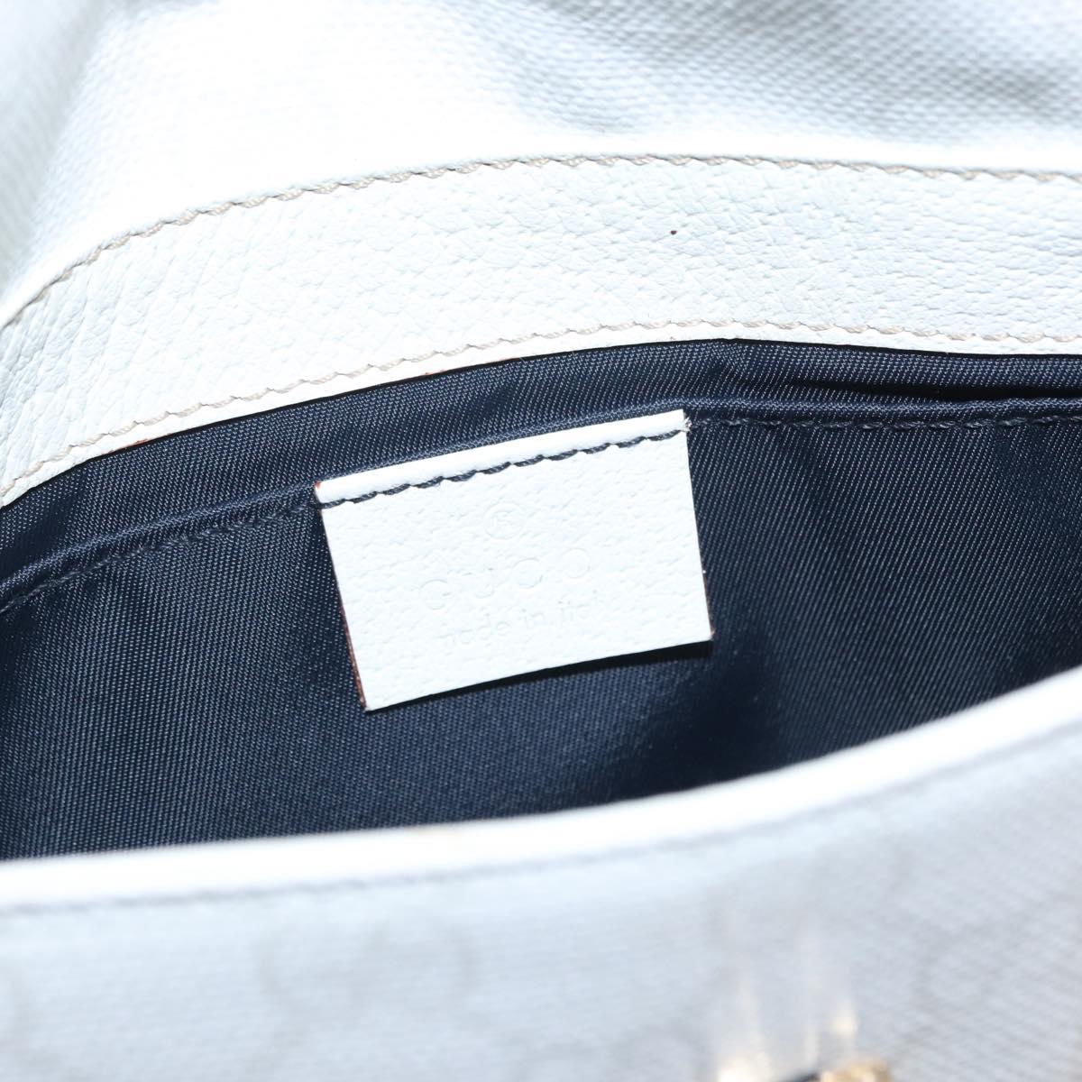 GUCCI GG Supreme Sherry Line Waist bag PVC White Gold 152597 Auth fm4959