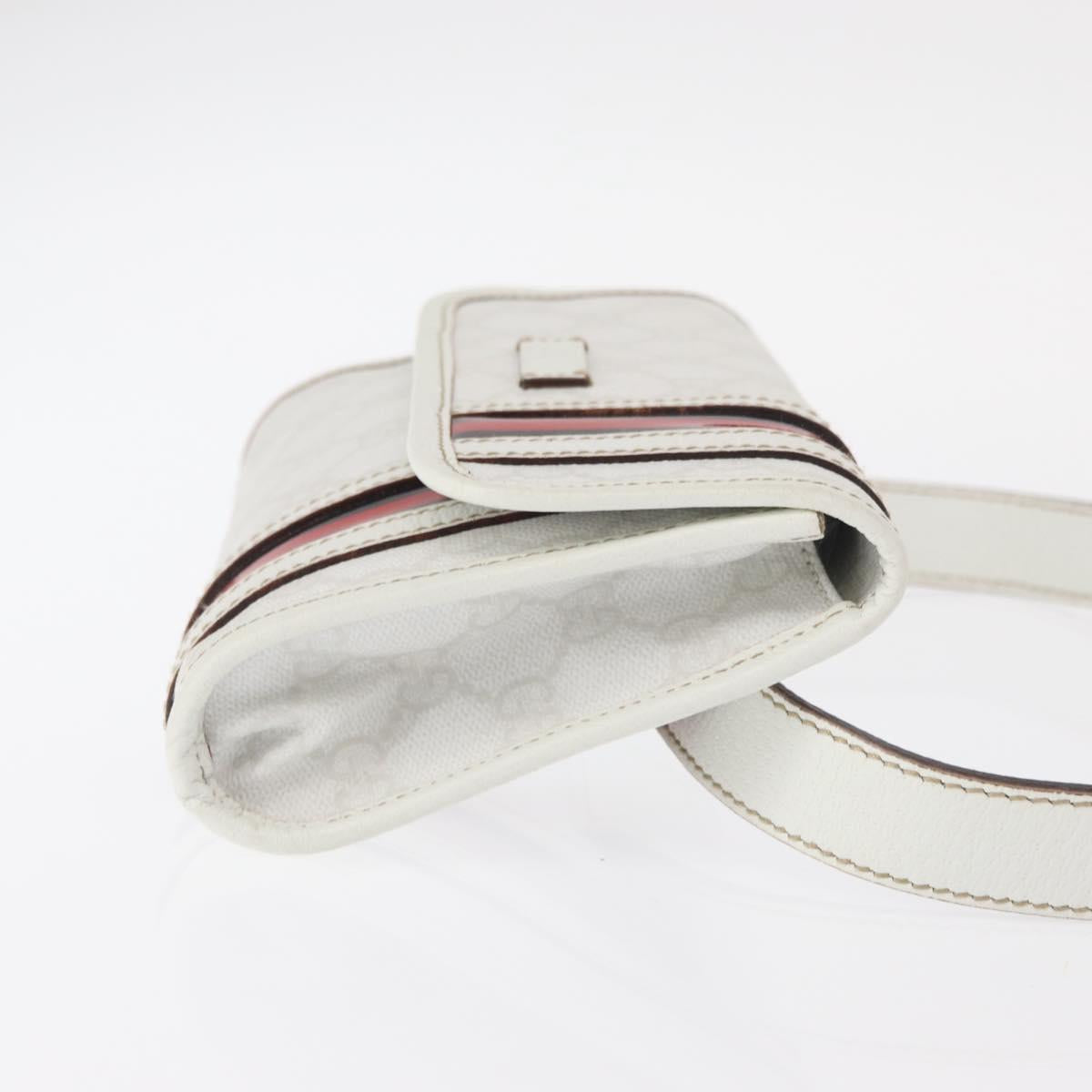 GUCCI GG Supreme Sherry Line Waist bag PVC White Gold 152597 Auth fm4959