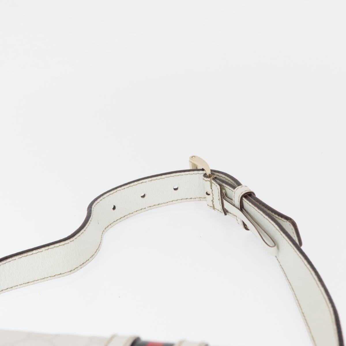 GUCCI GG Supreme Sherry Line Waist bag PVC White Gold 152597 Auth fm4959