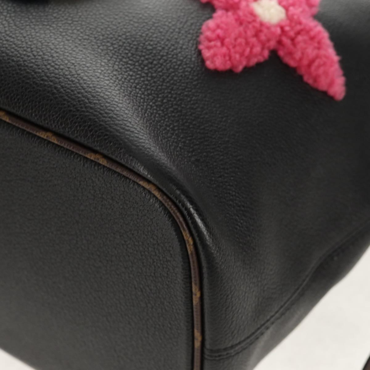 LOUIS VUITTON Monogram Teddy Neverfull MM Tote Bag Black M56960 LV Auth fm4970SM