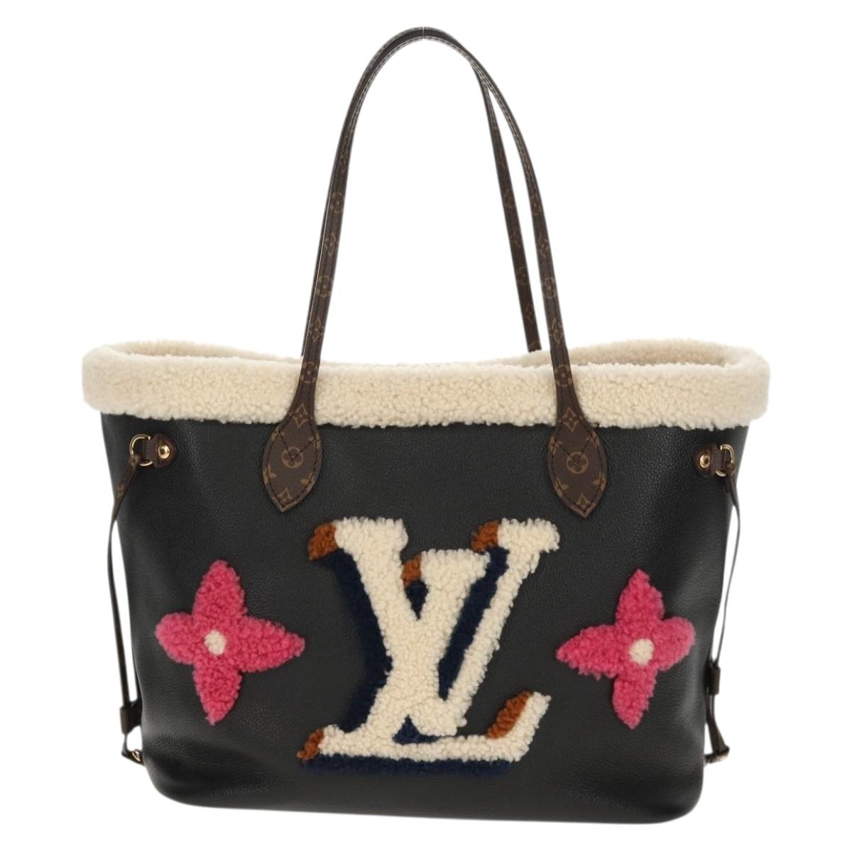 LOUIS VUITTON Monogram Teddy Neverfull MM Tote Bag Black M56960 LV Auth fm4970SM