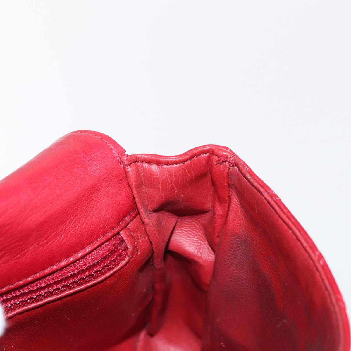 CHANEL Bicolore Waist bag Lamb Skin Red Gold CC Auth fm4971