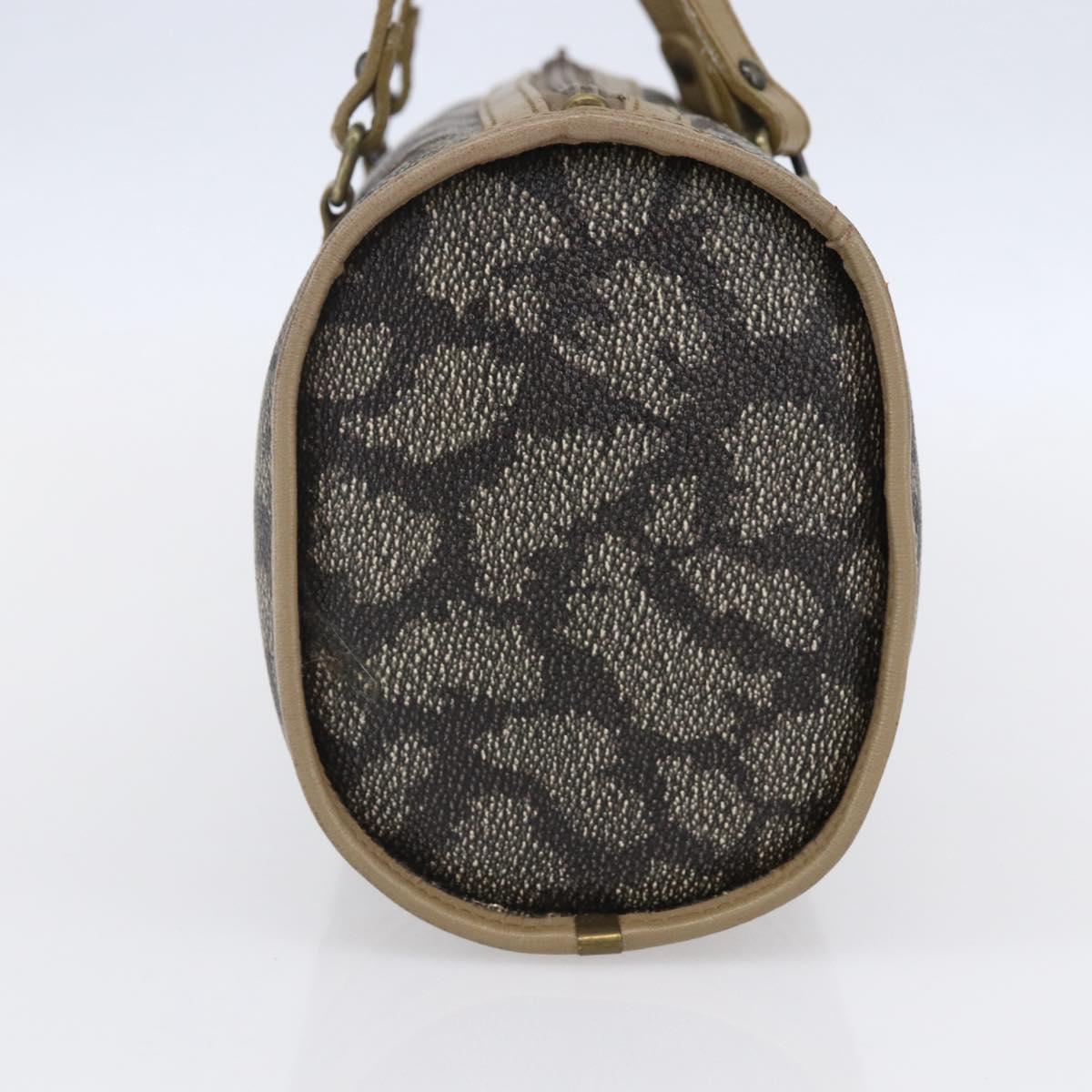 SAINT LAURENT Hand Bag PVC Canvas Gray Beige Auth fm4973