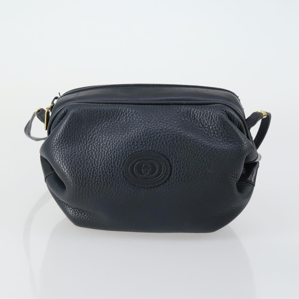 GUCCI GG Canvas Shoulder Bag Leather 6 Set Beige Black Navy Auth fm4975