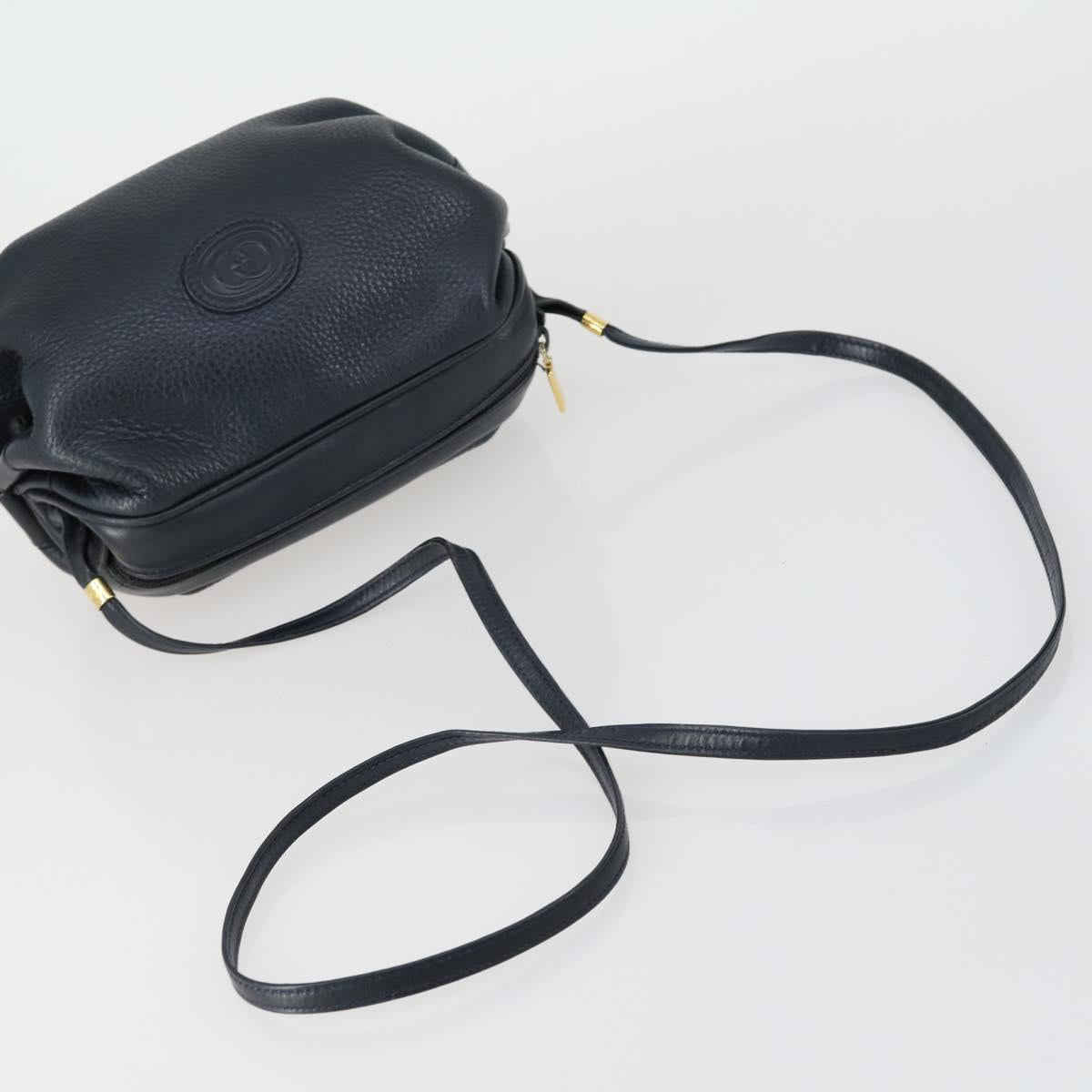 GUCCI GG Canvas Shoulder Bag Leather 6 Set Beige Black Navy Auth fm4975