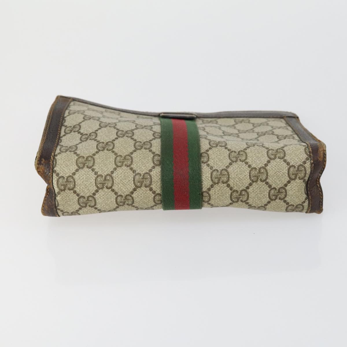 GUCCI GG Canvas Shoulder Bag Leather 6 Set Beige Black Navy Auth fm4975